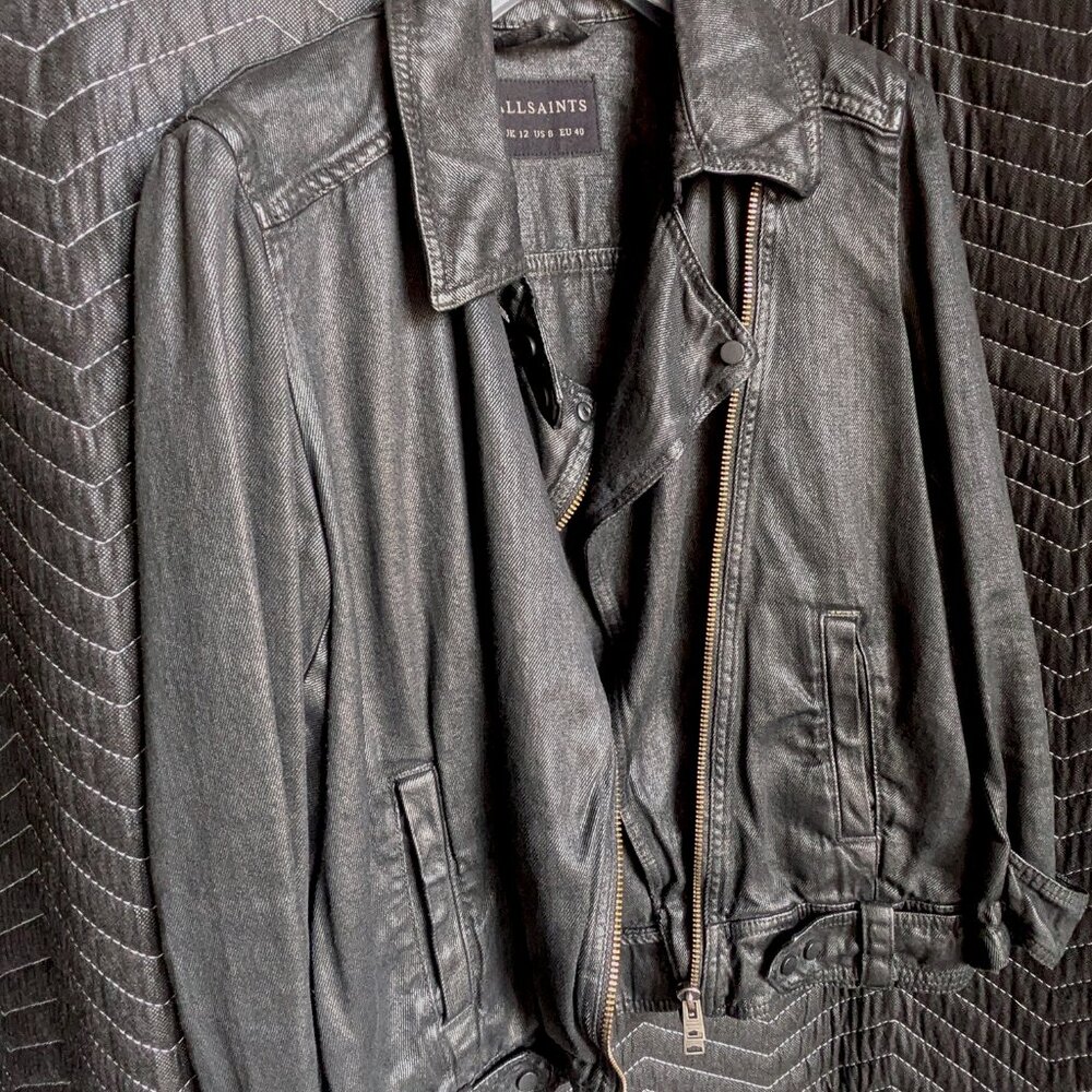 All Saints Black Jean Jacket - Picture 2 of 16